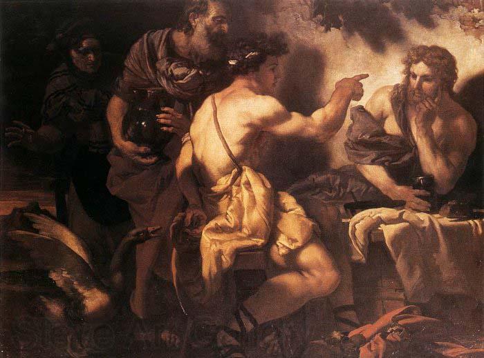 Johann Carl Loth Jupiter and Mercury at Philemon and Baucis before 1659 Norge oil painting art